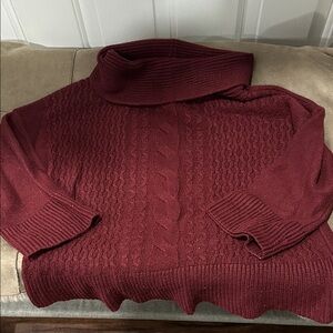 White House Black Market Burgundy Cowl Neck Sweater